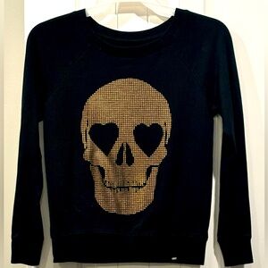 Vans black sweatshirt with gold skull